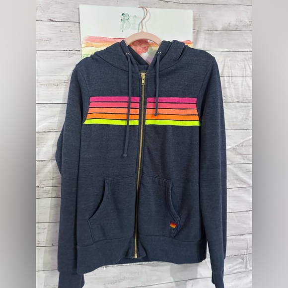Aviator Nation Navy Chevron Sweatpant and 5 strip hoodie set! - Picture 1 of 8